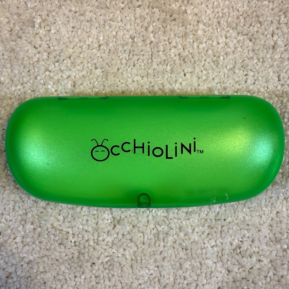 Occholini Kids Bright Green Hard Shell Eyeglass Case Protective‎ Carrying Pouch